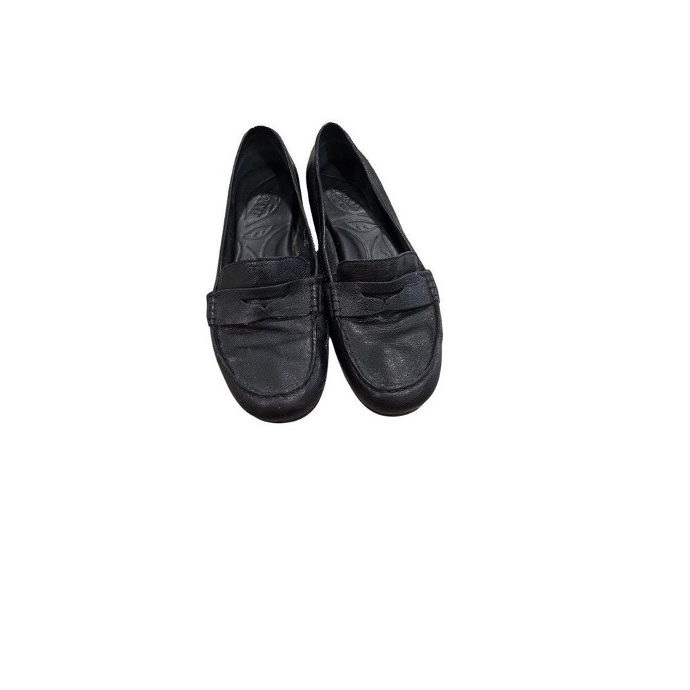 Born Stellar Women's Black Leather Penny Loafers size 6 Cushioned Sole Casual